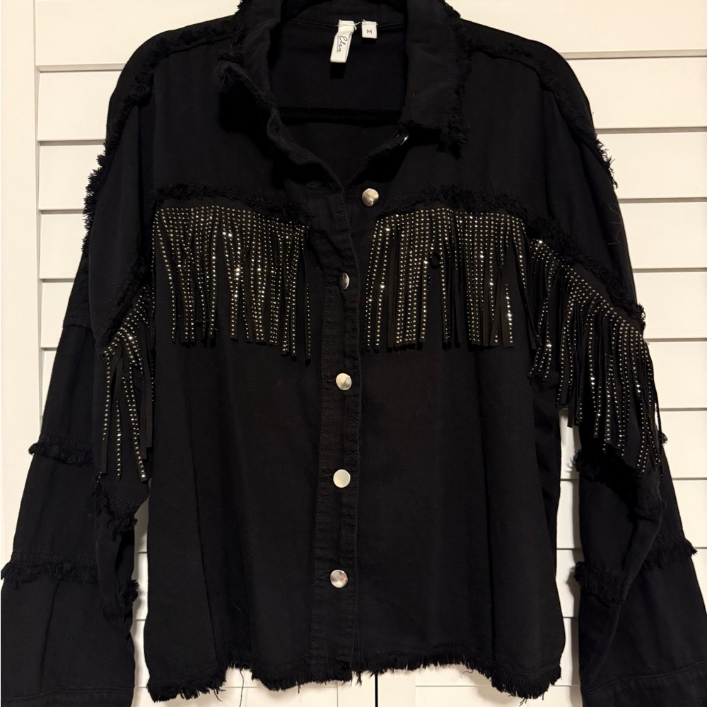 Elan Black Fringe Jacket